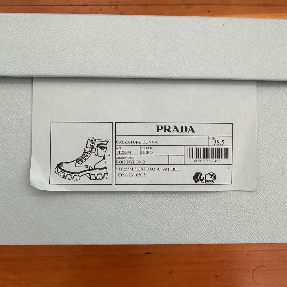 PRADA Monolith Leather and Re-Nylon Boots with Pouch | Size 38.5 IT - Picture 9 of 9